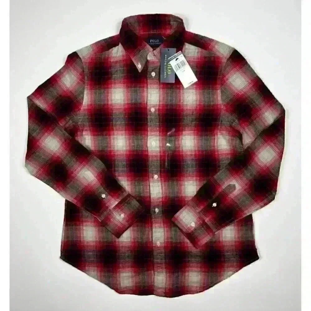 NEW Polo Ralph Lauren Women's L Classic Fit Plaid Cotton Shirt NWT $198